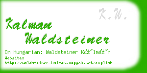 kalman waldsteiner business card